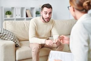 man at opiate addiction treatment center