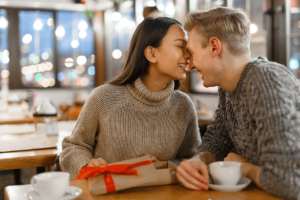 A couple enjoying a sober Valentine's Day celebration