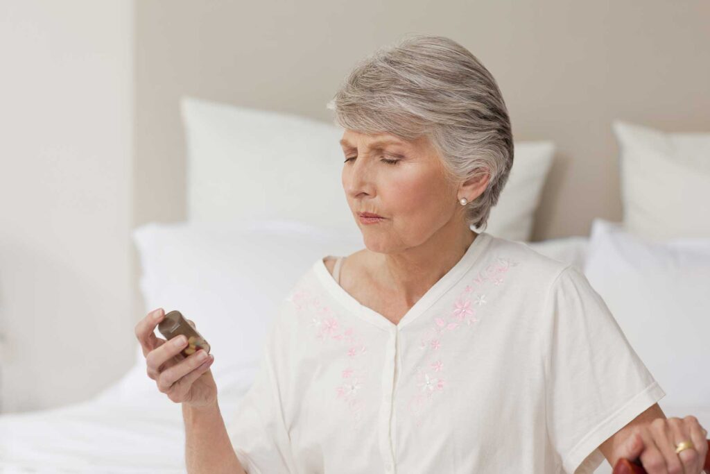 Person in bed, thinking about substance abuse in older adults