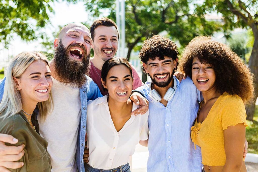 People enjoying sober activities outdoors