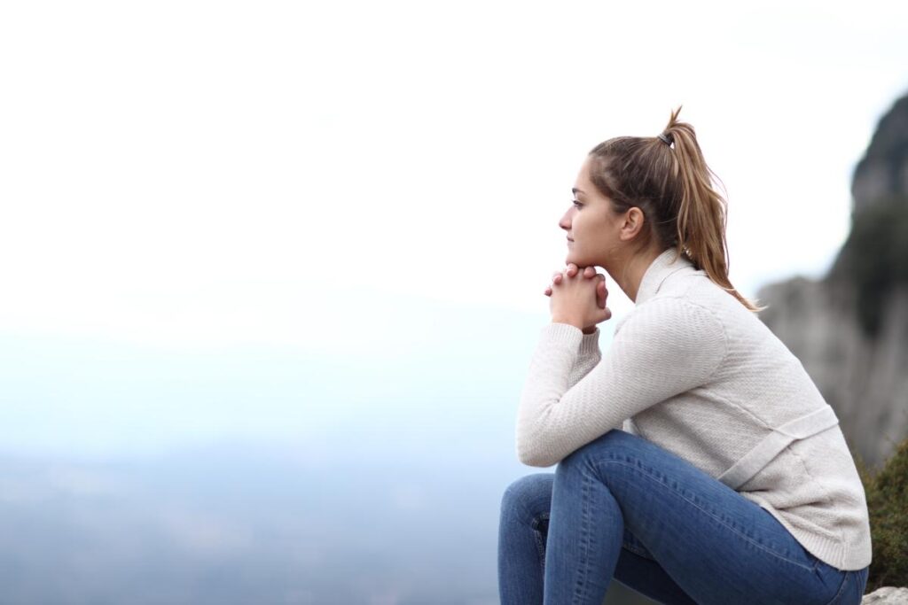 Person thinking about CBT techniques