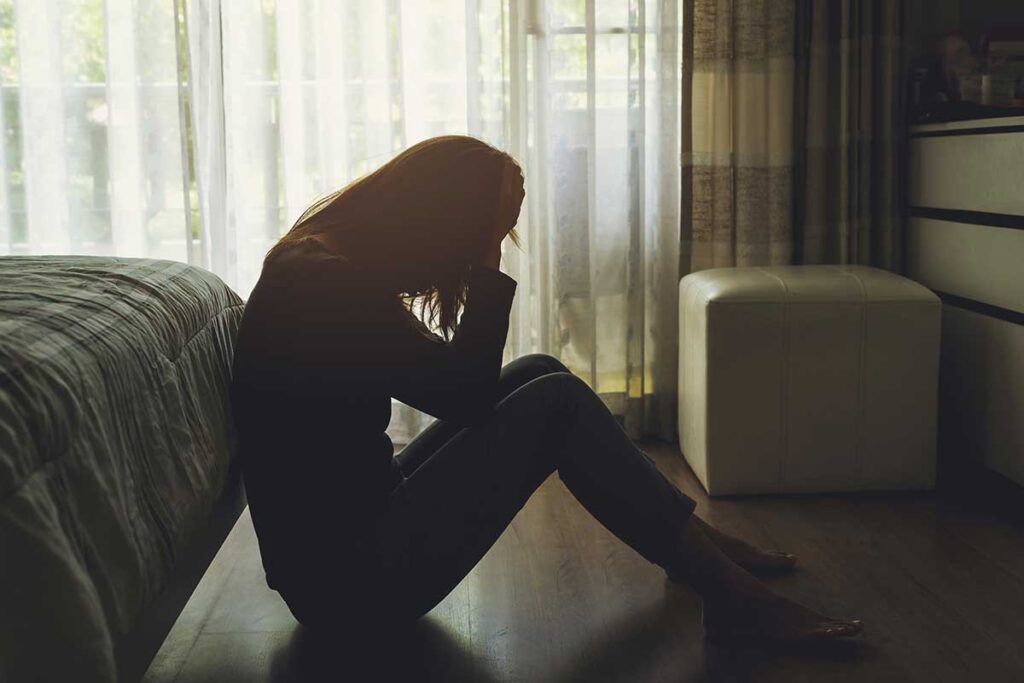 Person thinking about alcohol-induced dementia