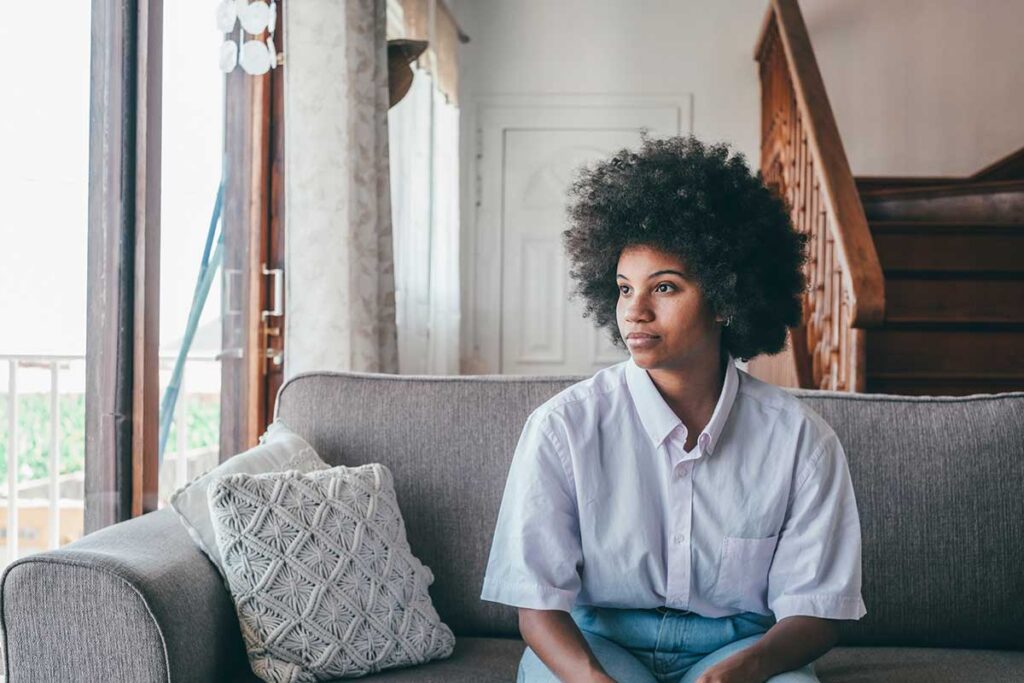 Person thinking about major depressive disorder