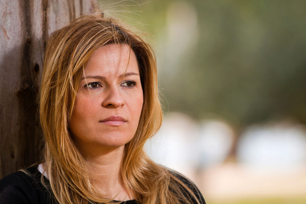 Woman struggling with prescription drug abuse